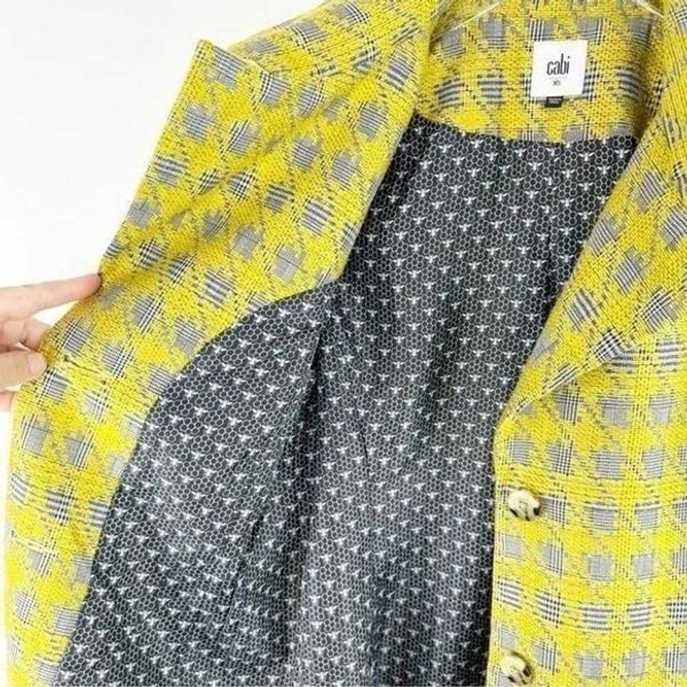 Cabi Regency Yellow Houndstooth Coat Long Jacket … - image 8