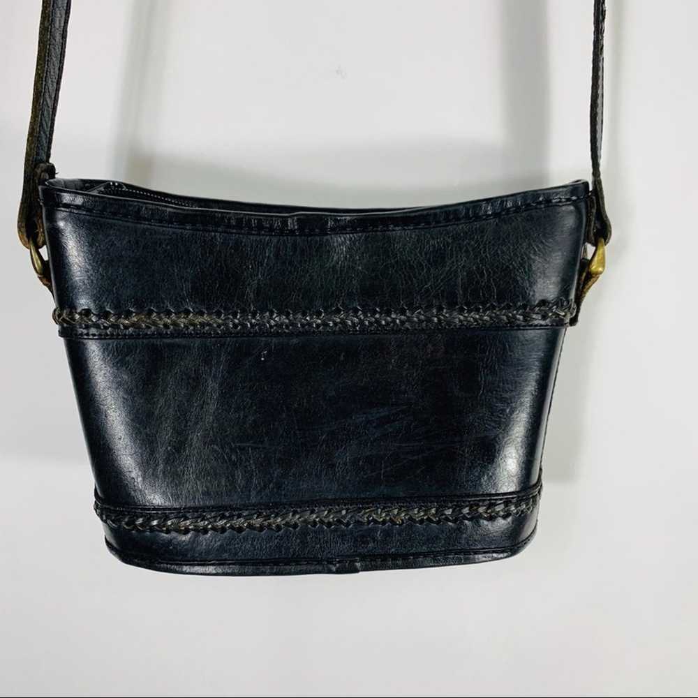 Vintage Leather Beaded Boho Braided Crossbody Bag - image 2