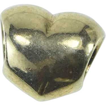 14K Pandora Puffy Heart Love Symbol Bead Slide Cha