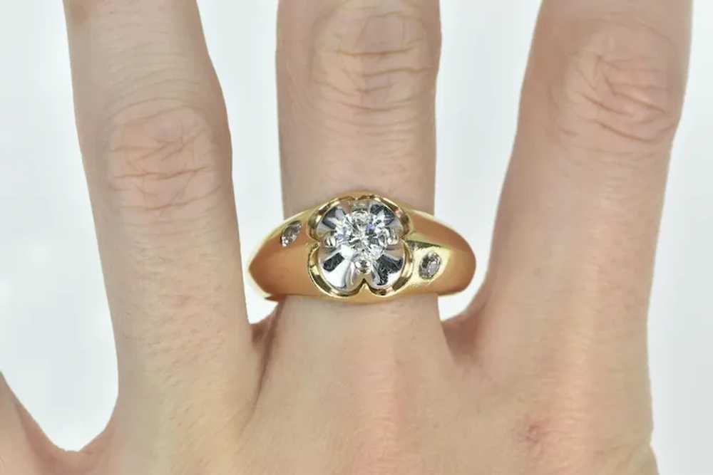 14K 1.05 Ctw Mens Diamond Vintage Wedding Ring Si… - image 5