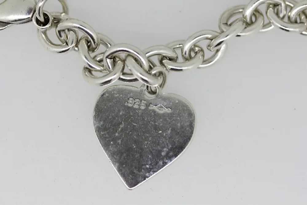 Sterling Silver Heart Charm Bracelet - 7.5" - image 2