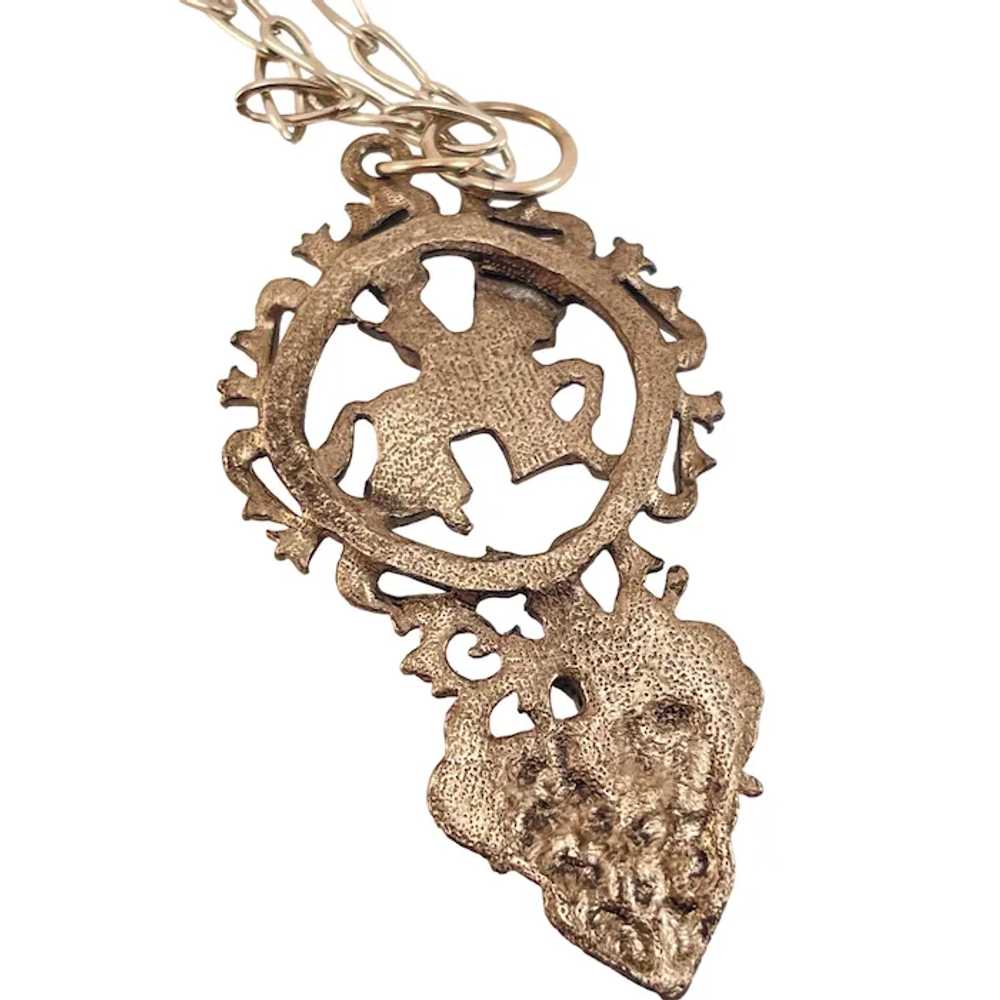 St. George and the Dragon Pendant Necklace Ornate… - image 3