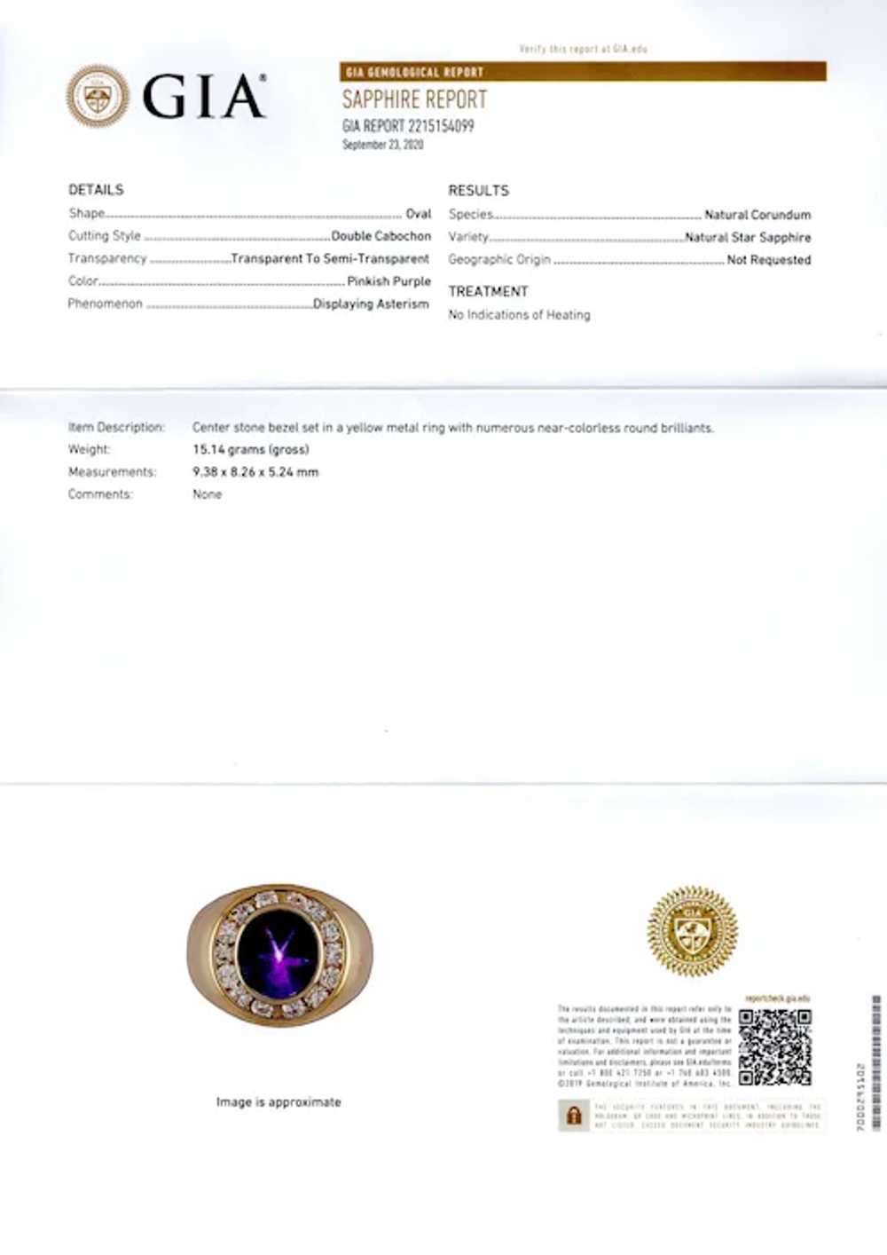 GIA Certified No Heat 3.50 Carat Pink/Purple Star… - image 8