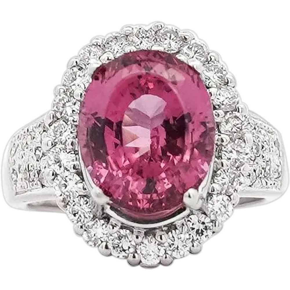 GIA Certified 7.60 Carat No Heat Pink Spinel and … - image 1