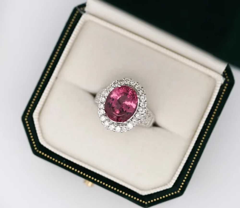 GIA Certified 7.60 Carat No Heat Pink Spinel and … - image 4