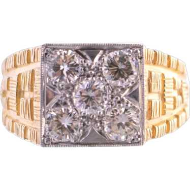 14K Gold 5 Diamond Gents Ring