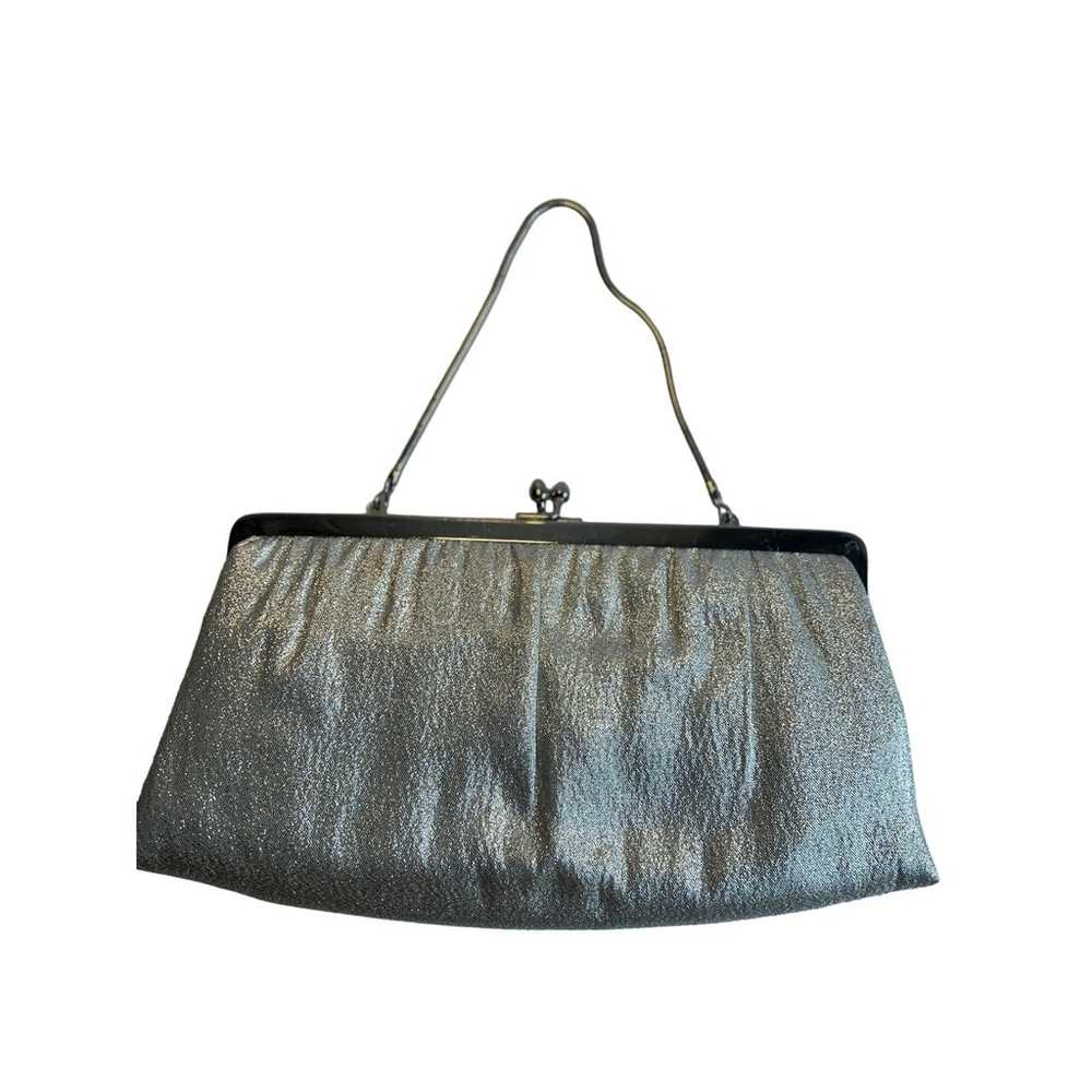 Vintage Silver Shimmer Evening Bag Clutch Purse B… - image 2