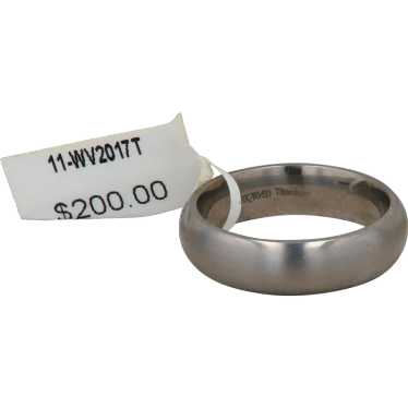 Men's Art Carved Titanium "Catino" Wedding Band - image 1