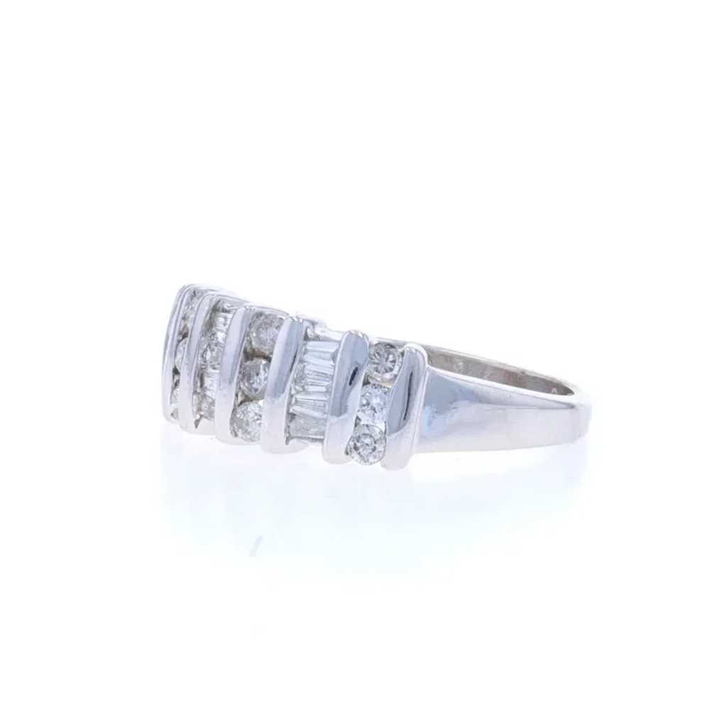 White Gold Diamond Cluster Cocktail Band 14k Rd &… - image 3