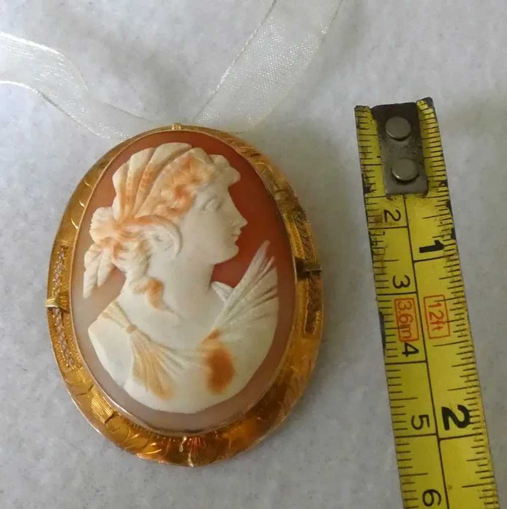 10k and Cameo Art Nouveau Necklace / Brooch - image 10