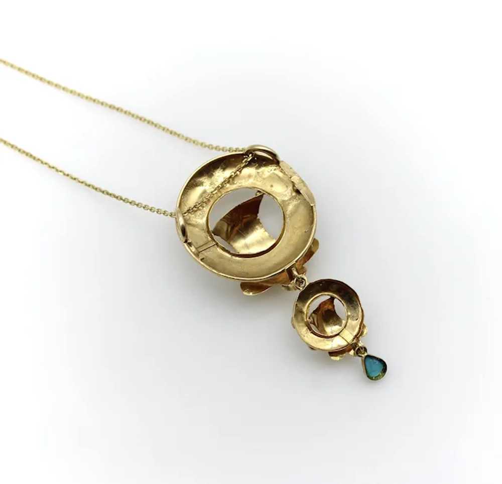 Victorian Etruscan Revival 14K Gold and Turquoise… - image 6