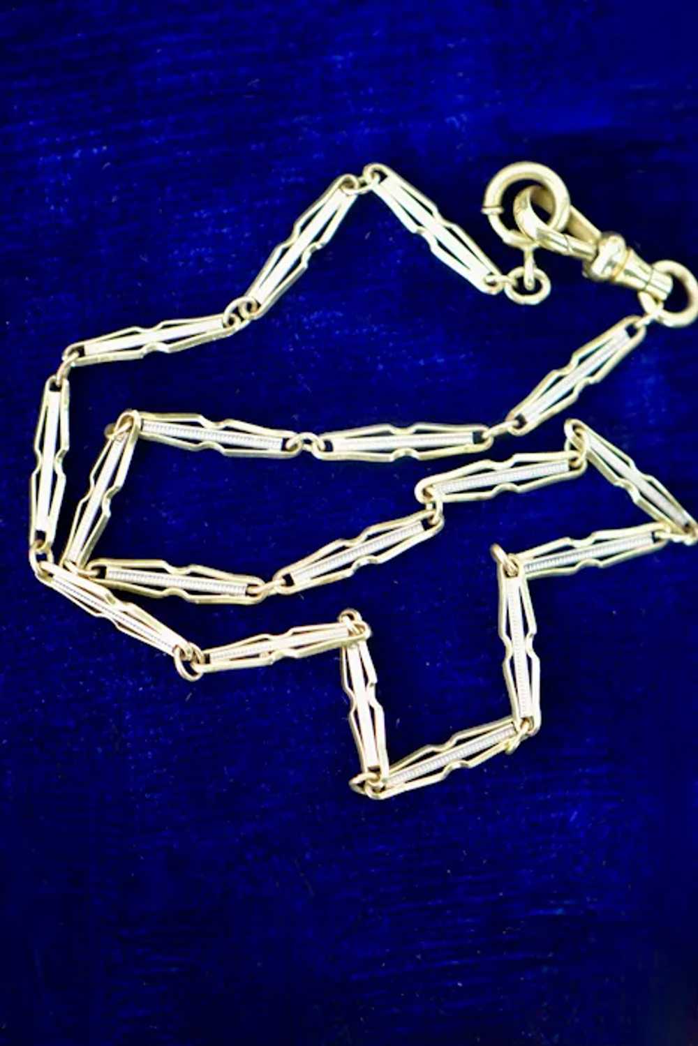 Victorian Gold Filled Chain with Dog Hook - image 2