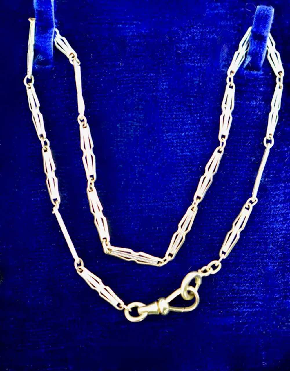 Victorian Gold Filled Chain with Dog Hook - image 4