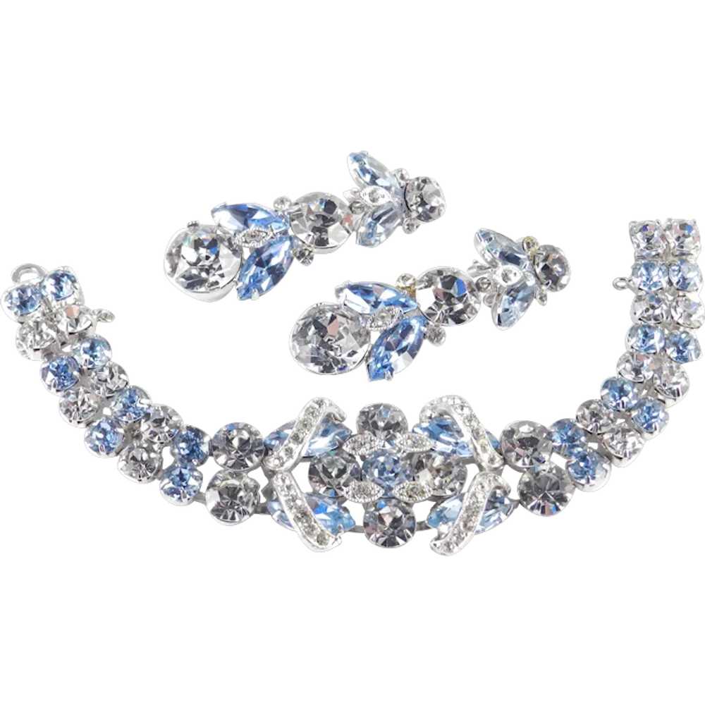 Eisenberg Ice Rhinestone Bracelet Pendant Earring… - image 1