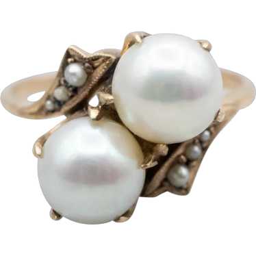 Victorian Freshwater Pearl Bypass Ring