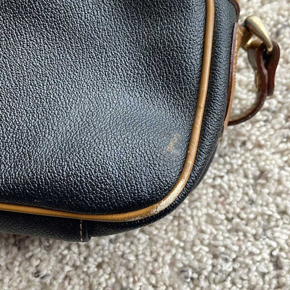 VINTAGE TOLEDANO Black & Tan Leather Fold Over  P… - image 9