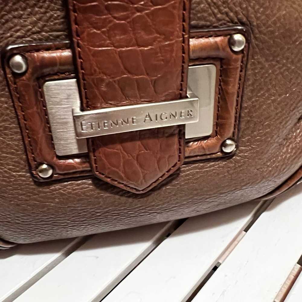 Vintage Etienne Aigner Brown Leather /Snakeskin S… - image 2