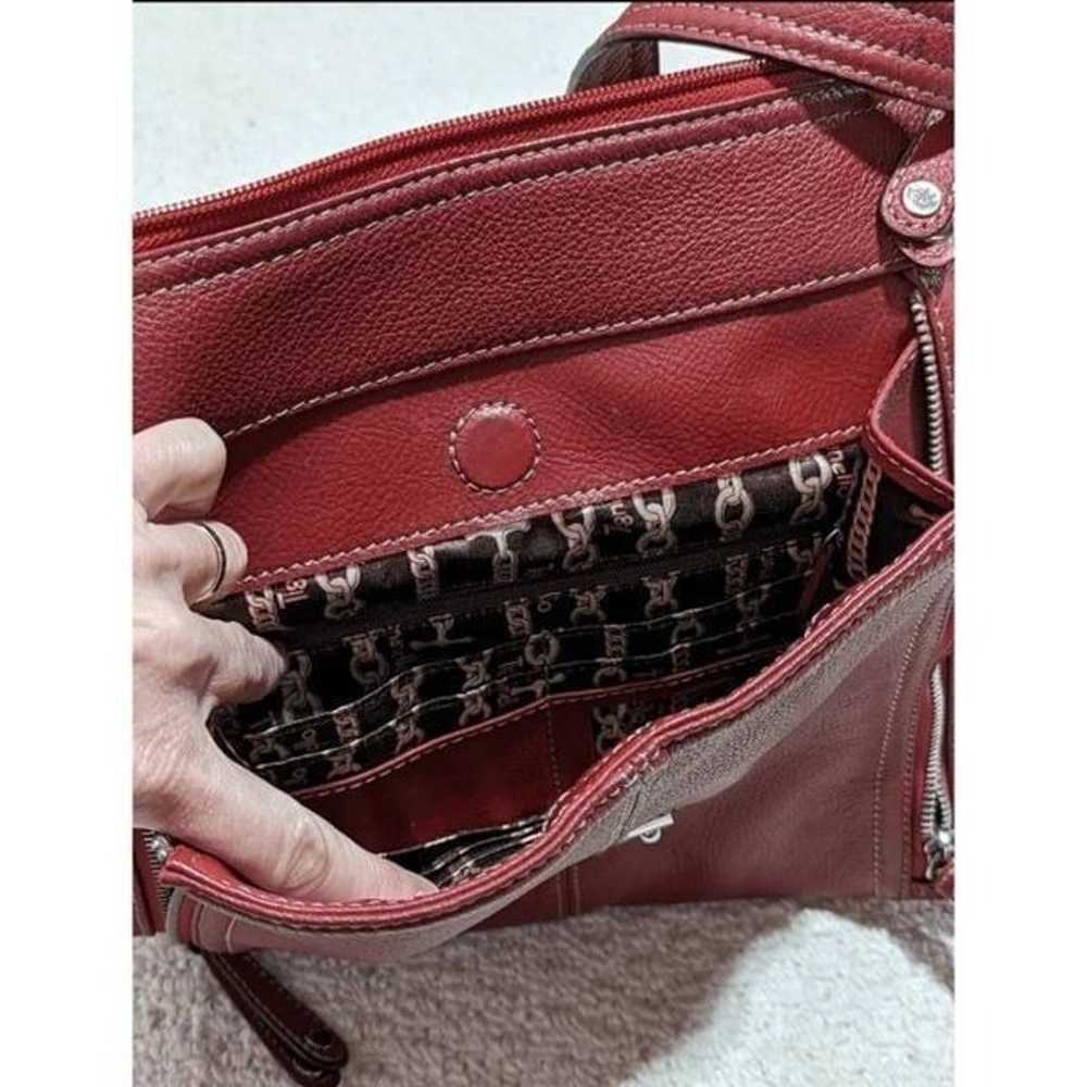 Tignanello Red Genuine Leather Slingbag Zipper Vi… - image 3