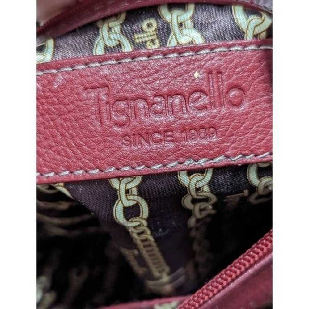Tignanello Red Genuine Leather Slingbag Zipper Vi… - image 4