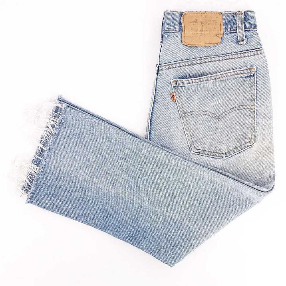 Levi's × Vintage Levis 517 cropped jeans orange t… - image 3