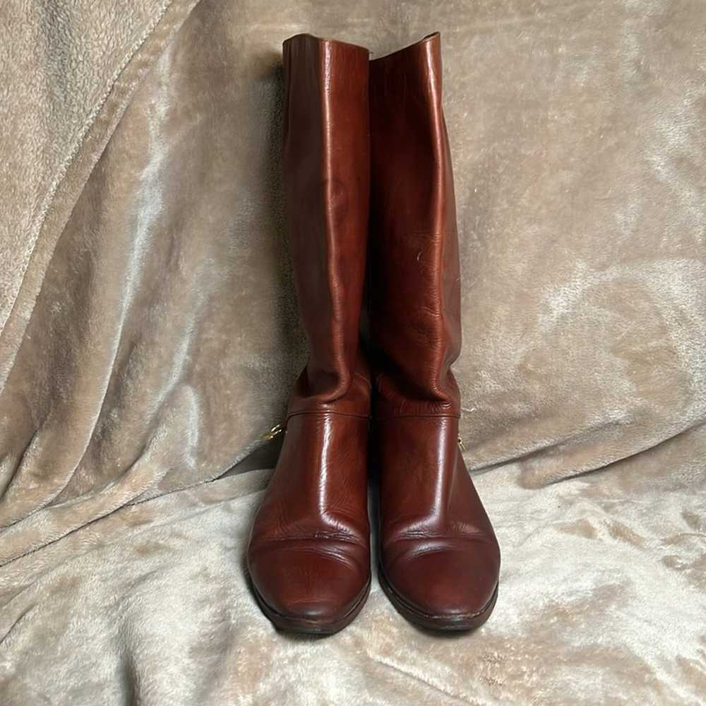 Vintage Etienne Aigner Riding Boot Brown Leather … - image 2