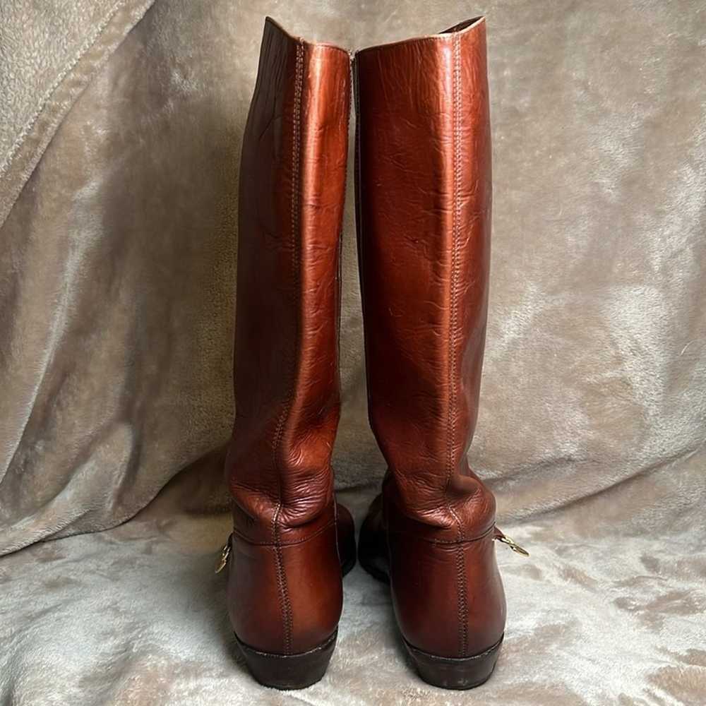 Vintage Etienne Aigner Riding Boot Brown Leather … - image 4
