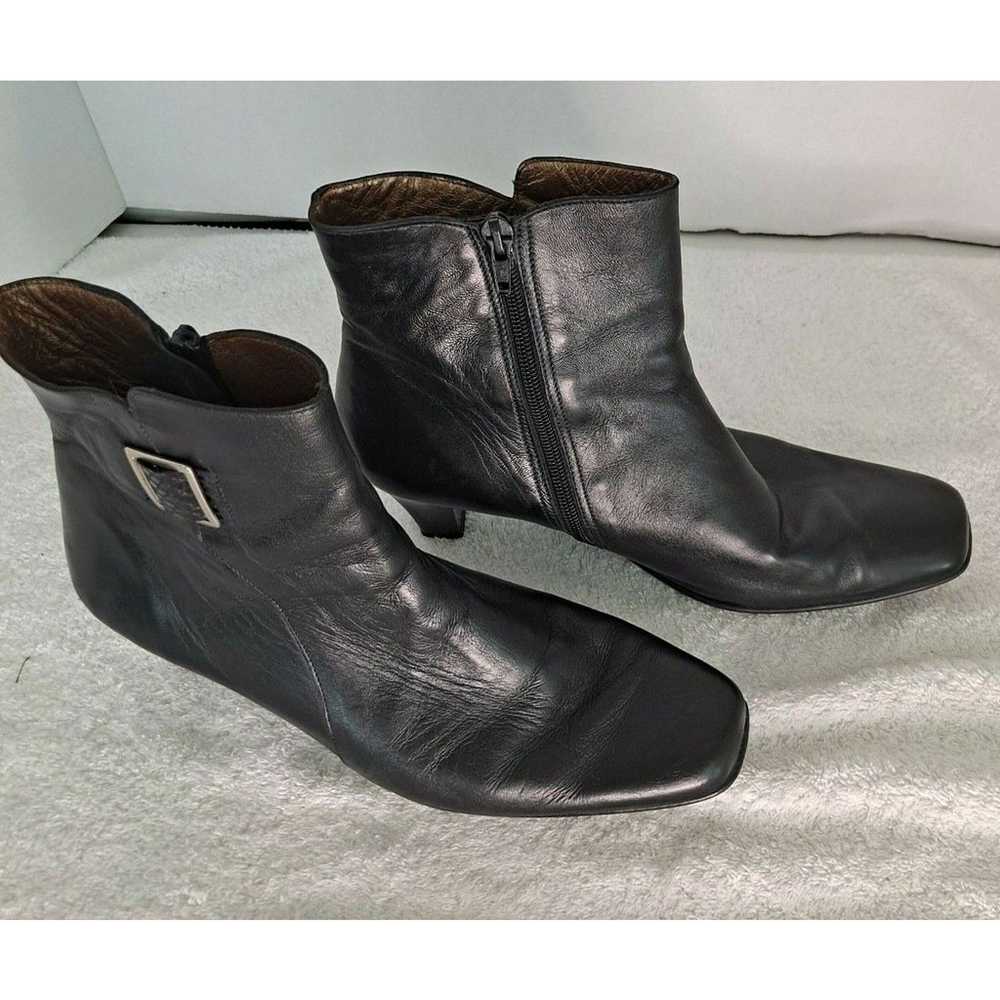 Vintage Ankle Boot Size 8 Leather Square Toe Snak… - image 12