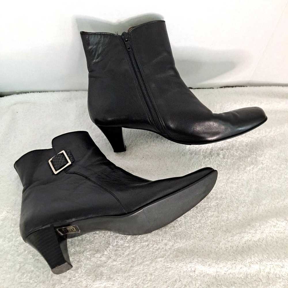 Vintage Ankle Boot Size 8 Leather Square Toe Snak… - image 4