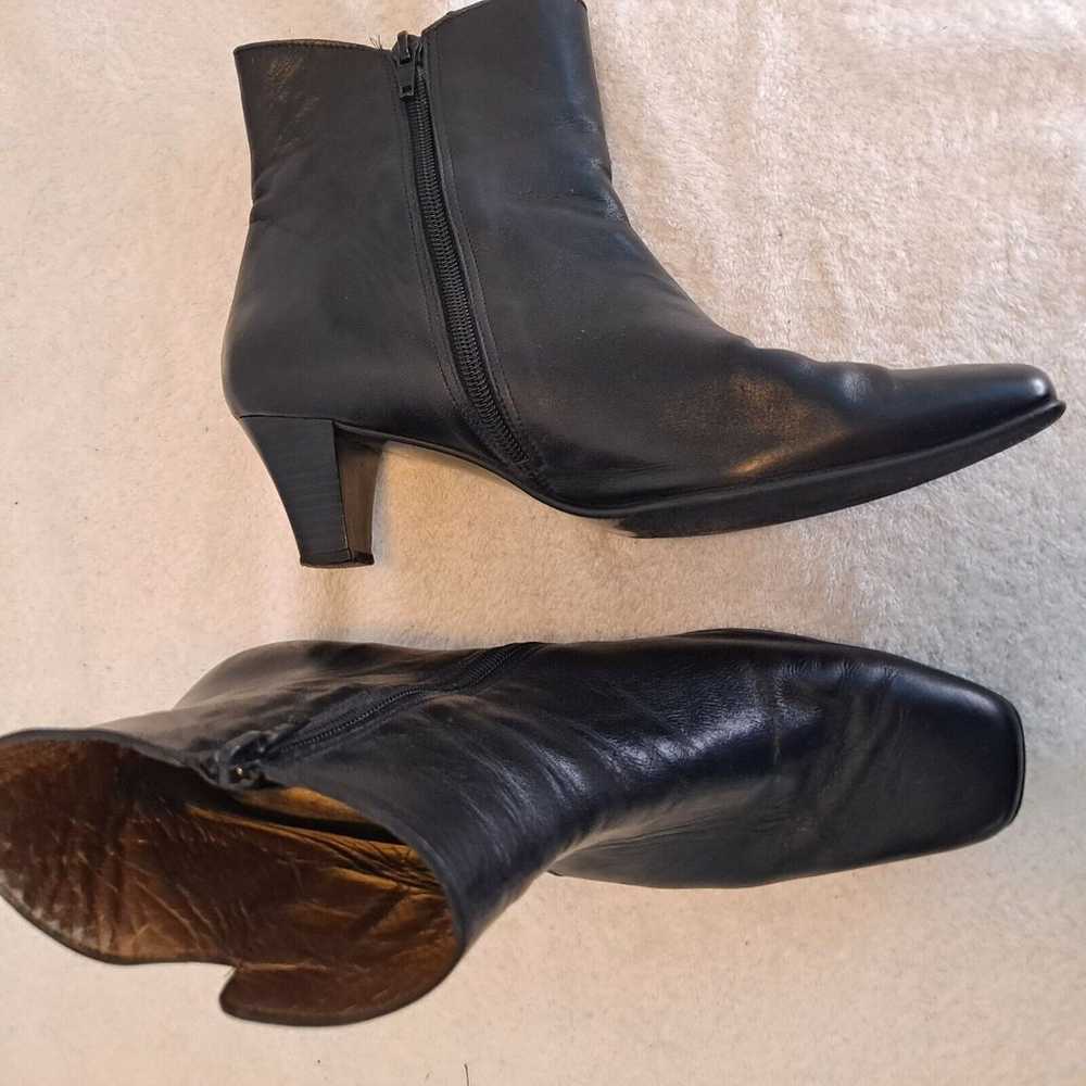 Vintage Ankle Boot Size 8 Leather Square Toe Snak… - image 7