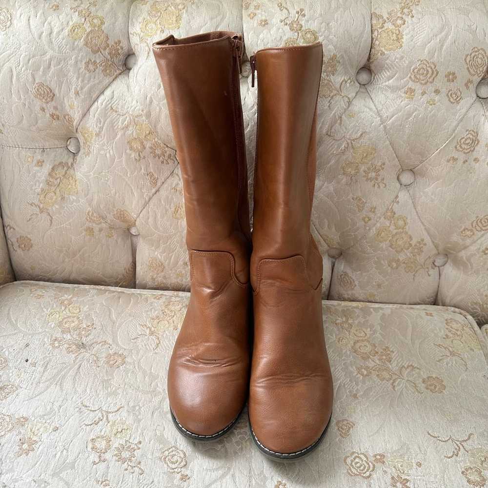 Brown Faux Leather Campus Boots - image 2