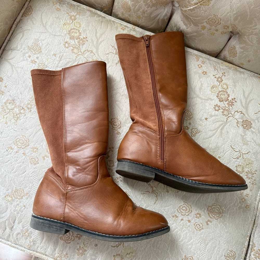 Brown Faux Leather Campus Boots - image 3