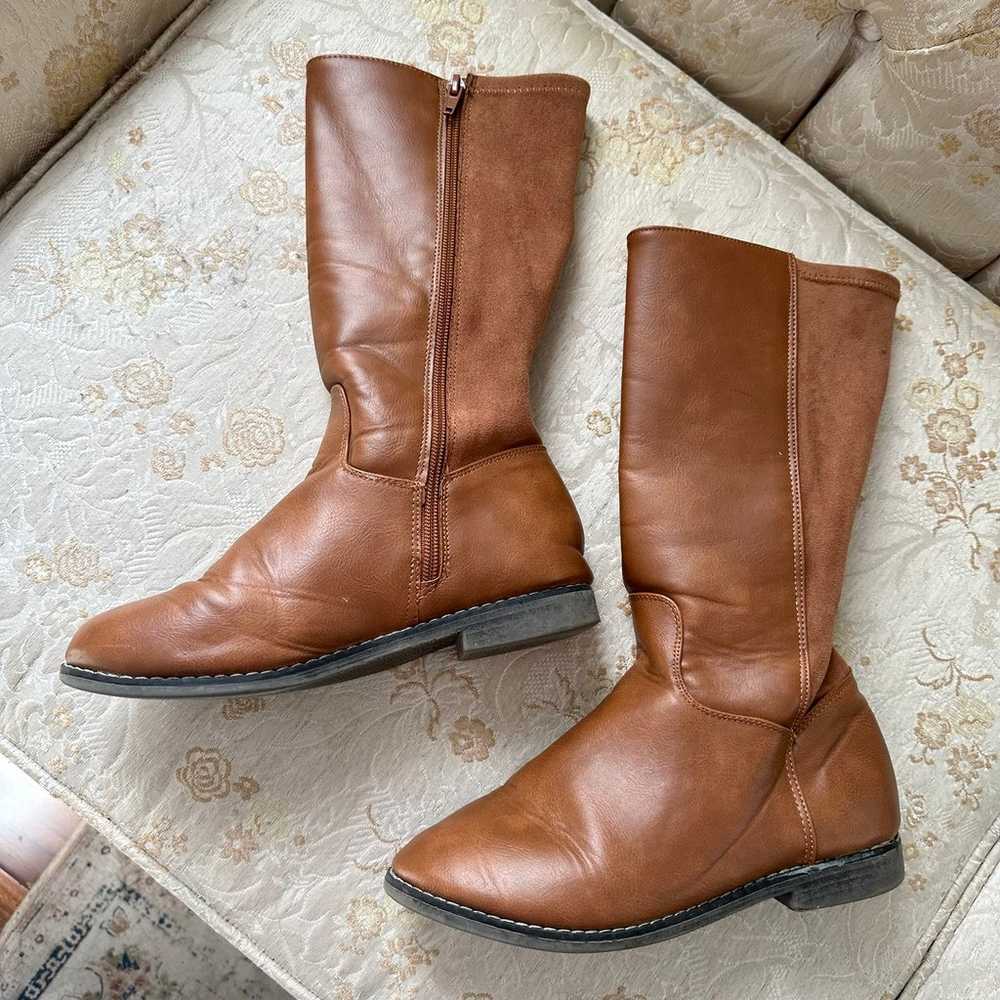 Brown Faux Leather Campus Boots - image 4