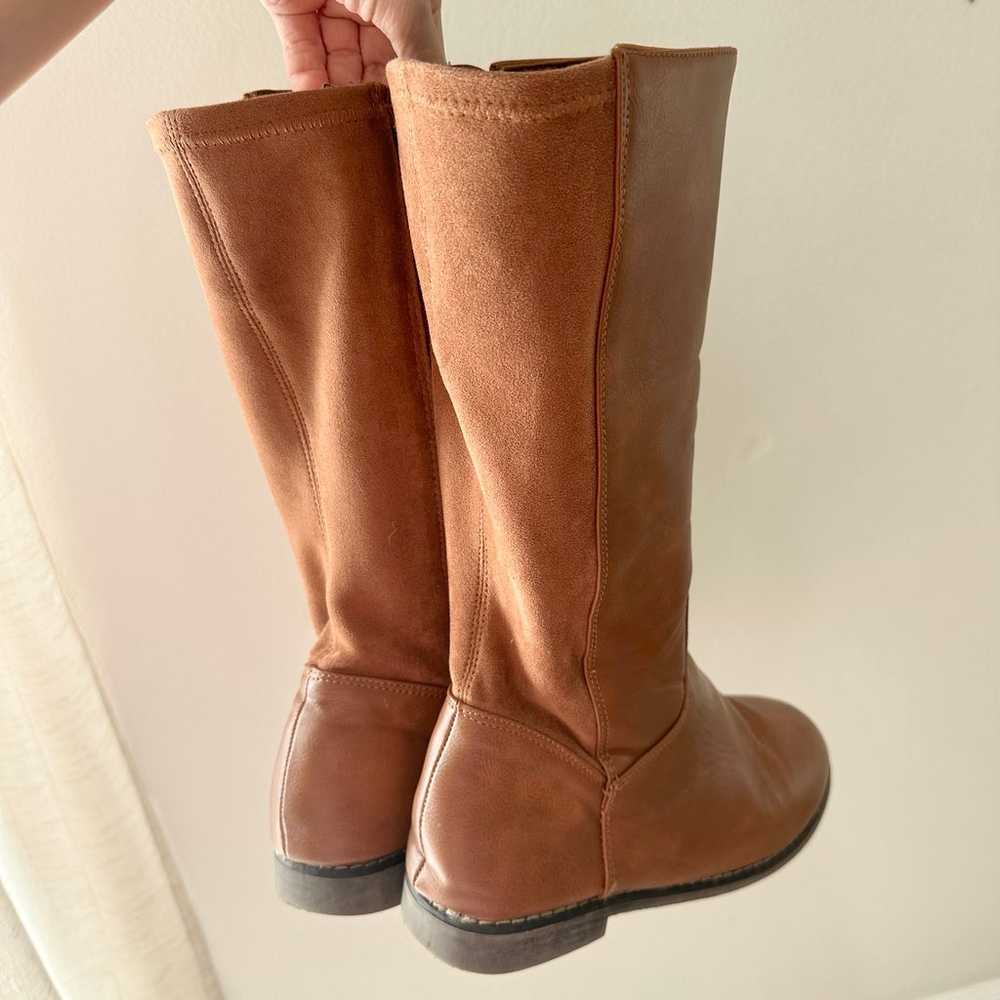 Brown Faux Leather Campus Boots - image 5