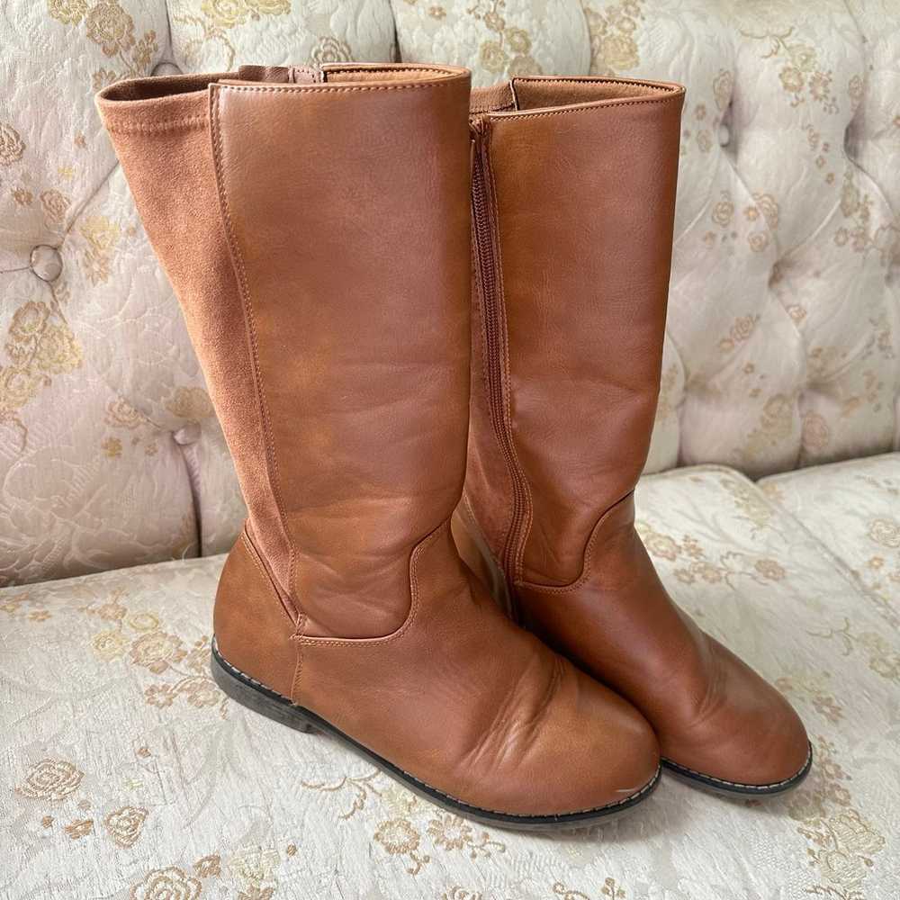 Brown Faux Leather Campus Boots - image 6