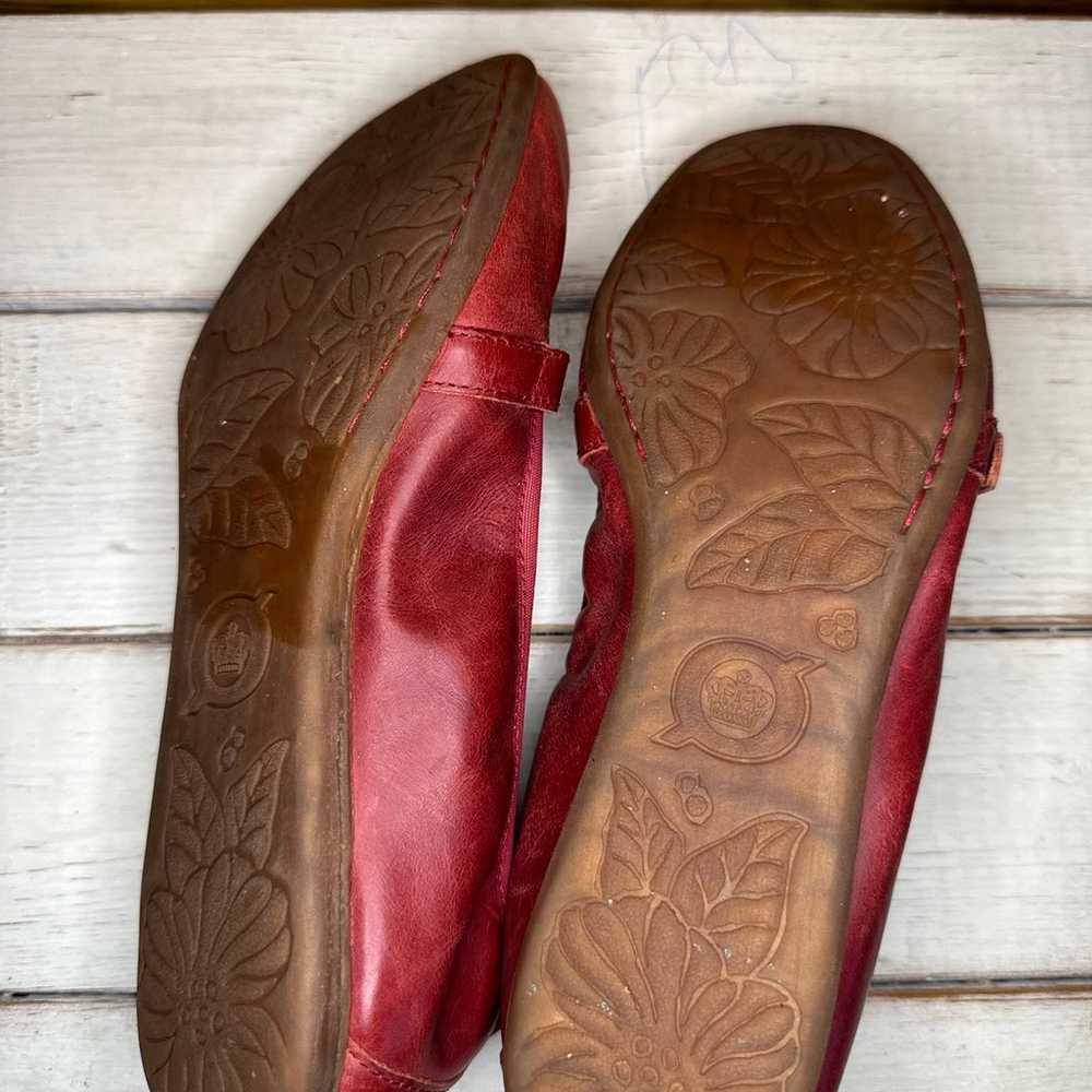 Born Curlew Mary Jane Leather Ballet Flat Red Siz… - image 6