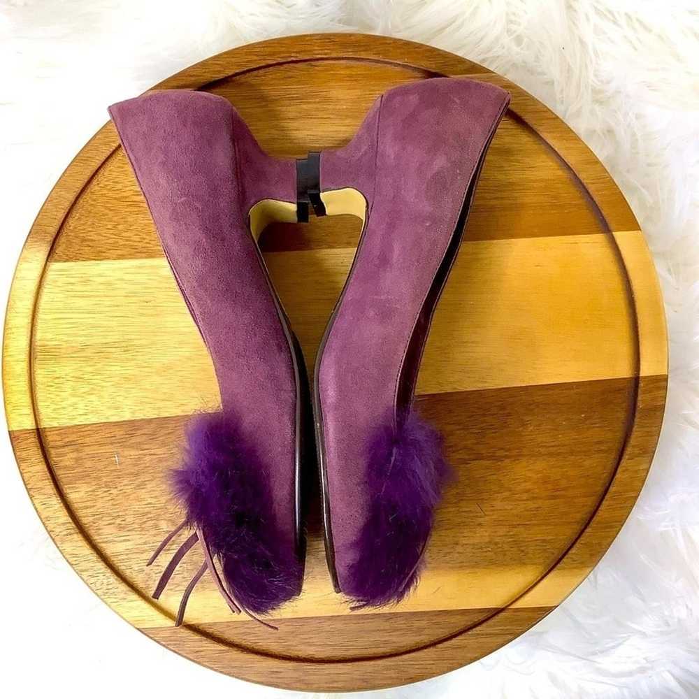 VINTAGE l BOYAS Purple Suede Round Toe  Size 5 - image 5
