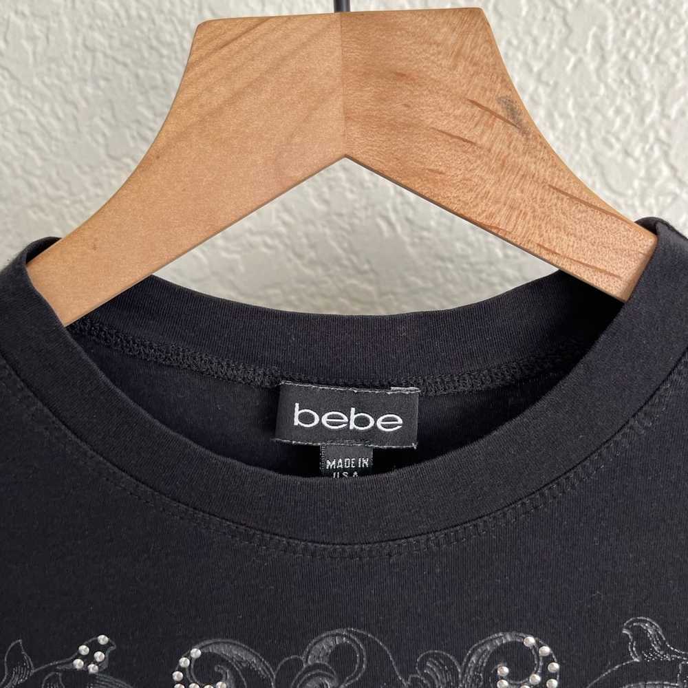 Vintage Bebe Rhinestones Heart Shirt Adult size S… - image 5