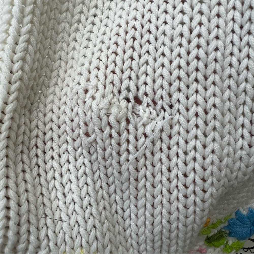 Vintage cream knit open front cardigan sweater em… - image 6