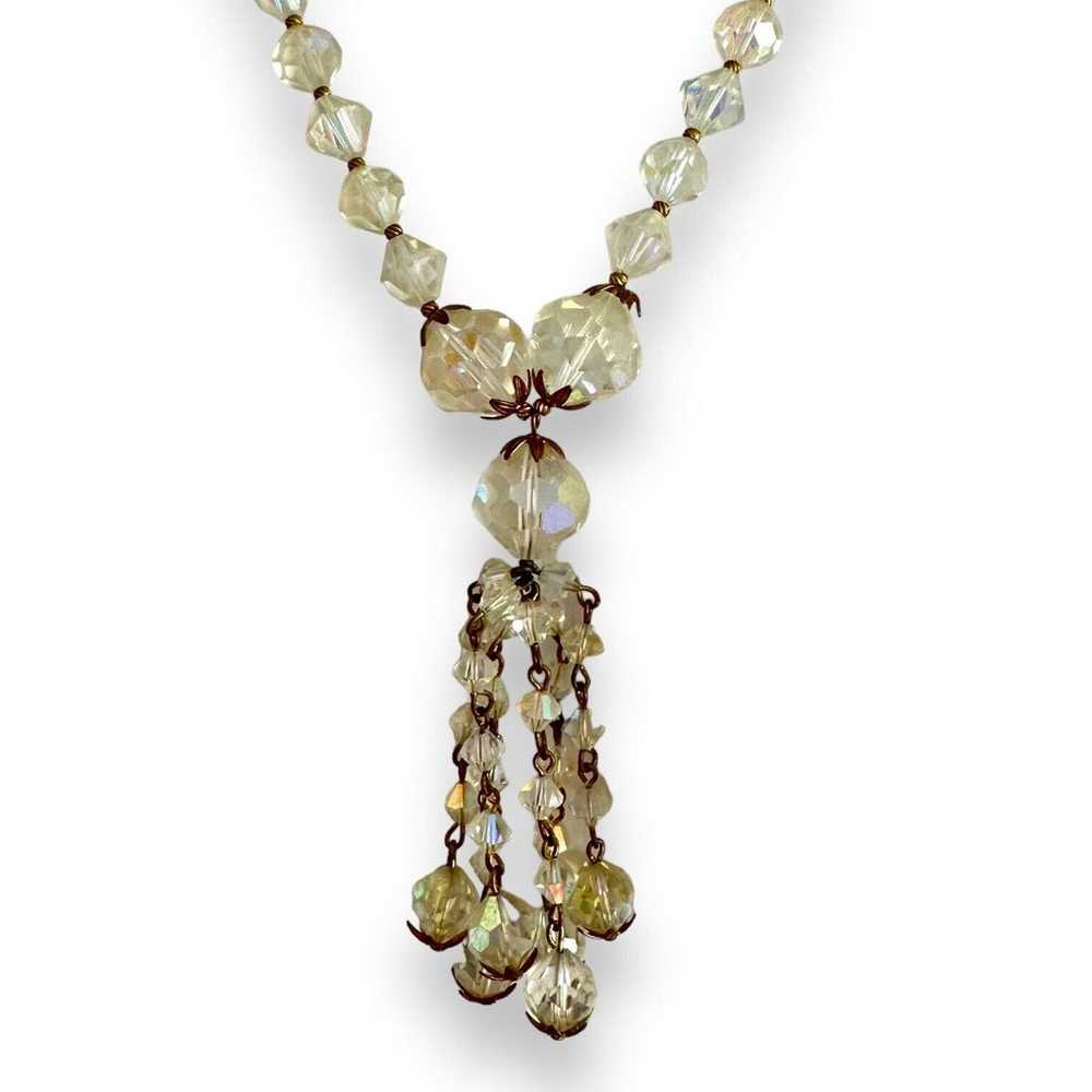Aurora Borealis Glass Crystal Bead Necklace Long … - image 11