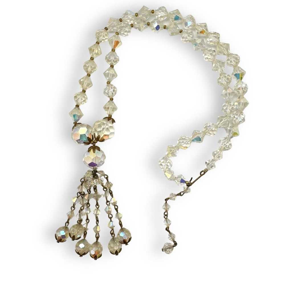 Aurora Borealis Glass Crystal Bead Necklace Long … - image 12