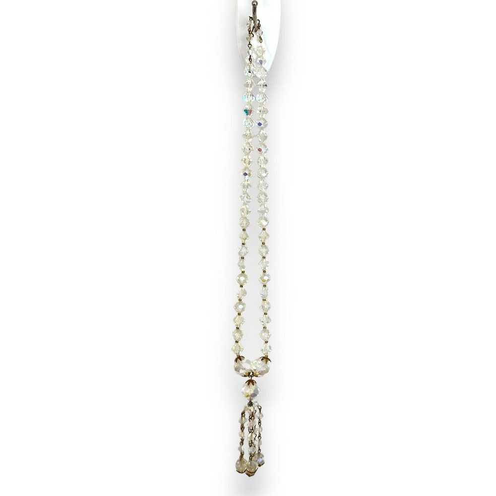 Aurora Borealis Glass Crystal Bead Necklace Long … - image 7