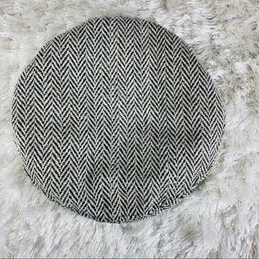 Black Herringbone Sparkly Beret Wool Blend OSFA - image 1