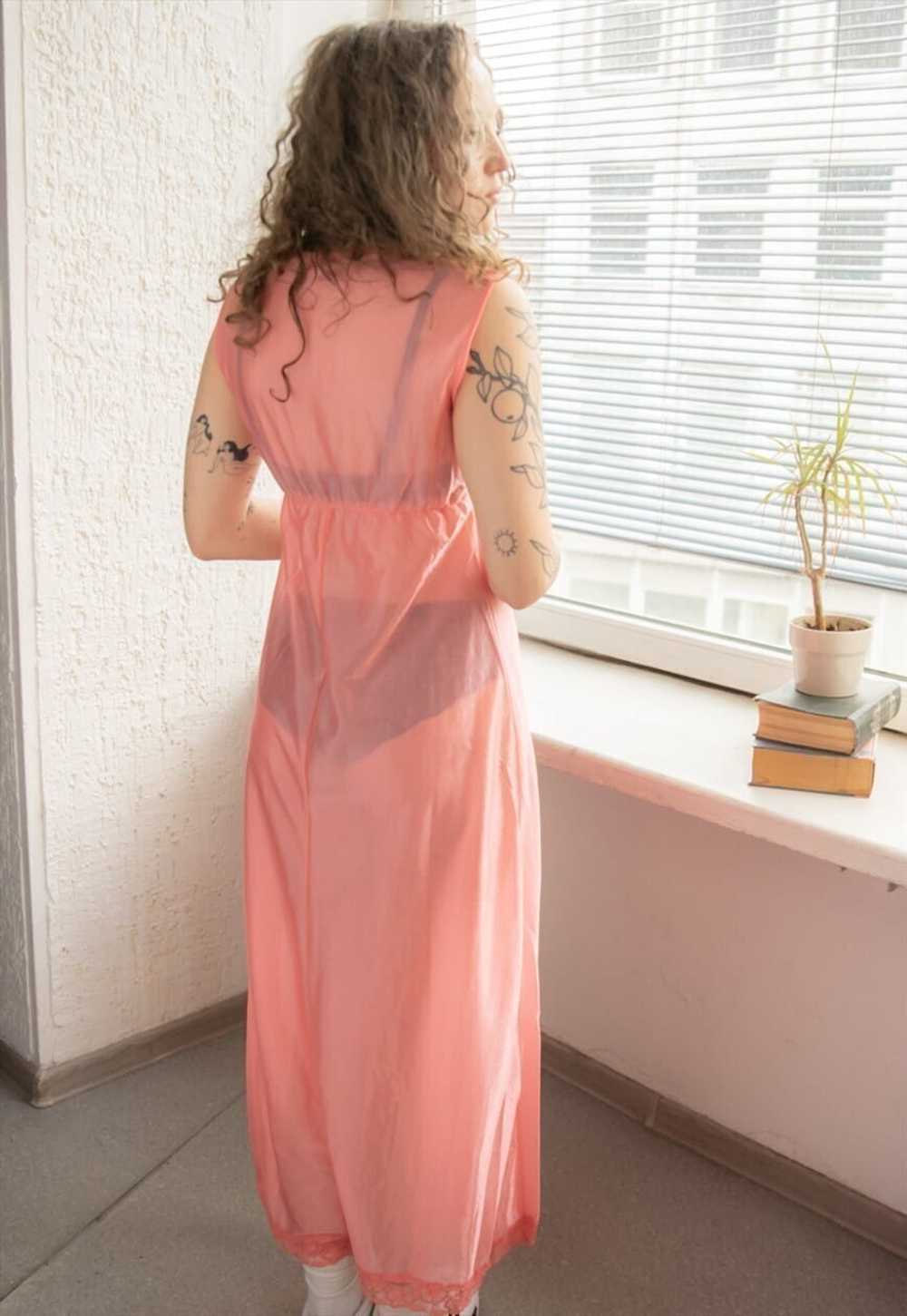 Vintage 80's Pink Shimmering Slip Dress - image 2