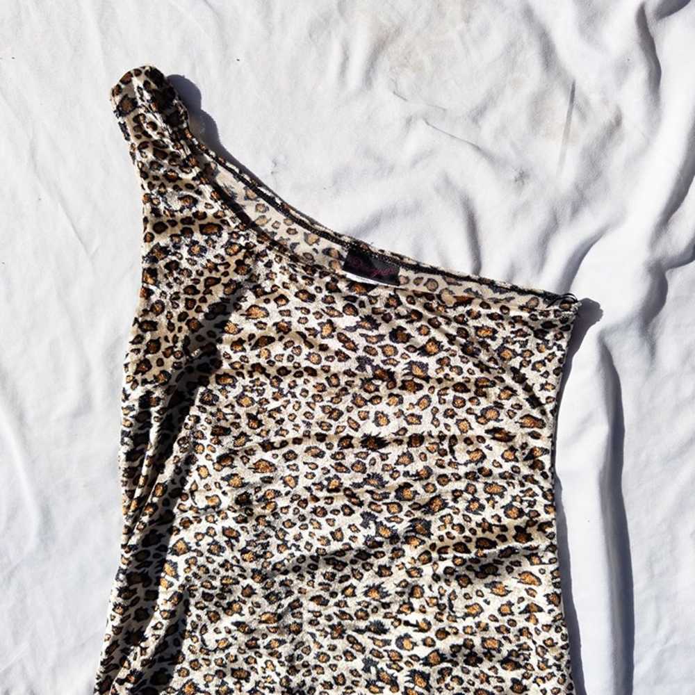 y2k one shoulder cheetah mini dress - image 3