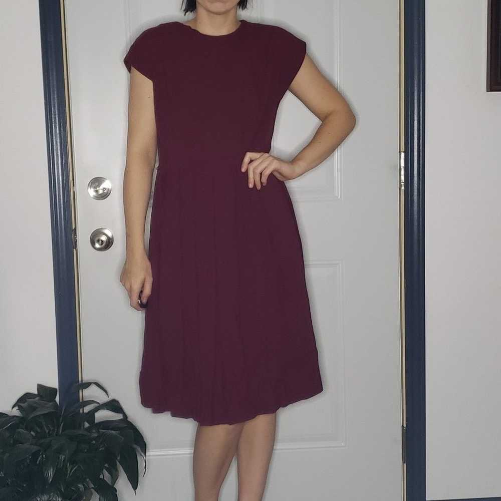 50s(?) Cranberry Colored Dress with Jacket - image 4