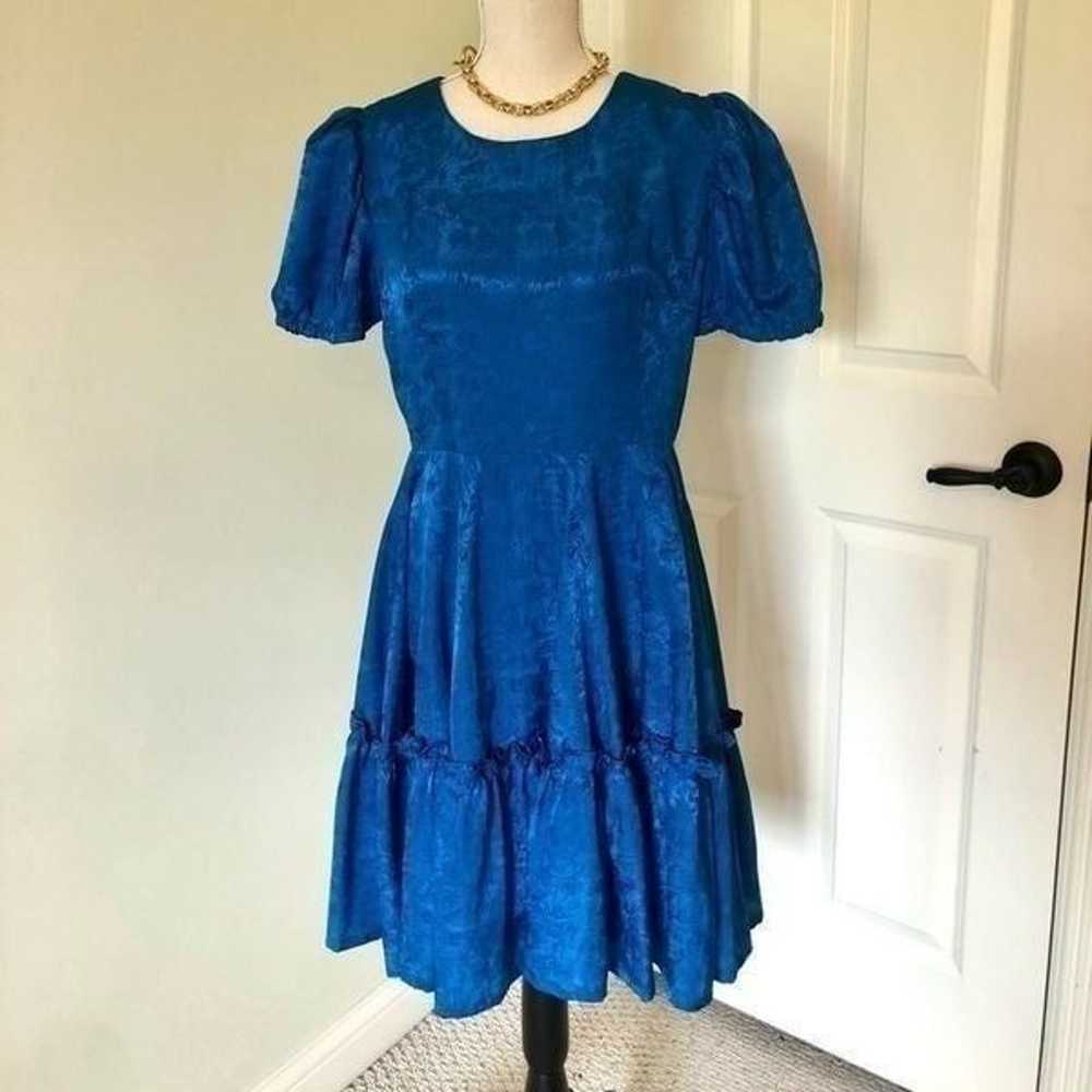 HP Vintage handmade Blue dress size medium - image 2