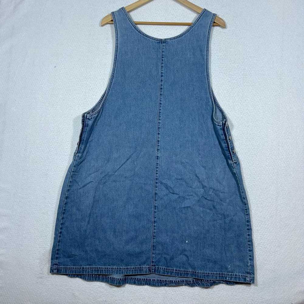Vintage Denim Jean Dress with Embroidered Flowers… - image 2