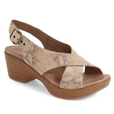 Dansko Dansko 38 Animal Print Leather Sandals Ope… - image 1