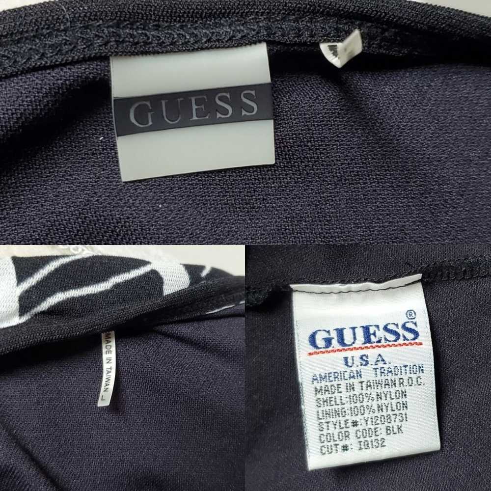 80s Rare Vintage Guess Black White Abstract Ditsy… - image 12