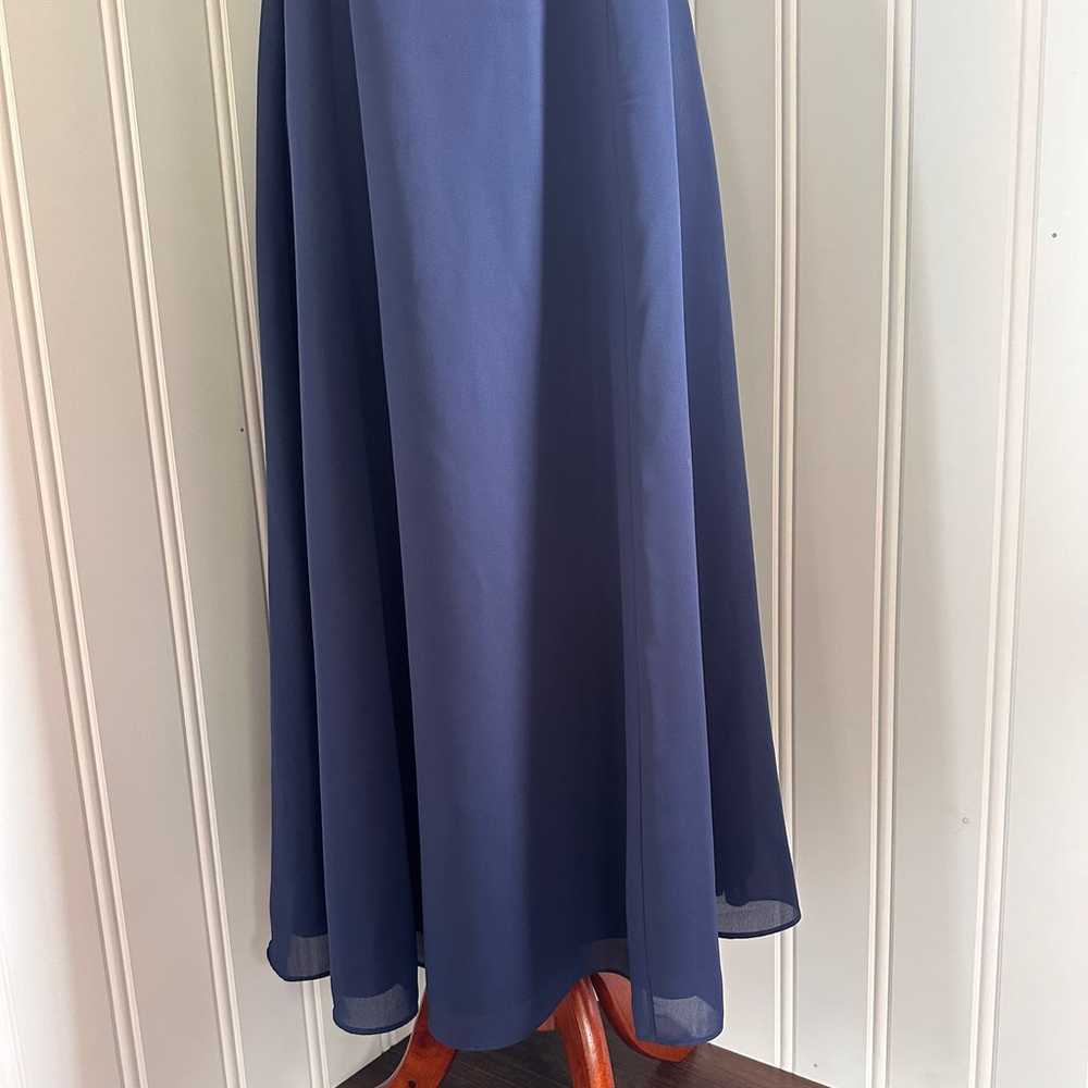 Vintage 90s Blue Cottagecore Midi Dress size 8 - image 3